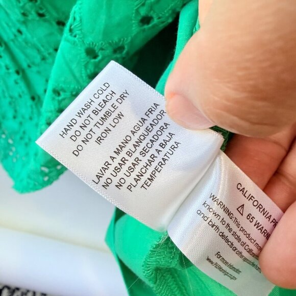 Hyacinth House Green Eyelet Midi Tryall Dress Women’s Size S - Picture 10 of 11